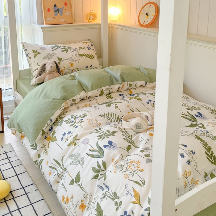 91家纺网 家纺一手货源 找家纺 雅居纺 2024新款全棉印花学生季套件 森林日记