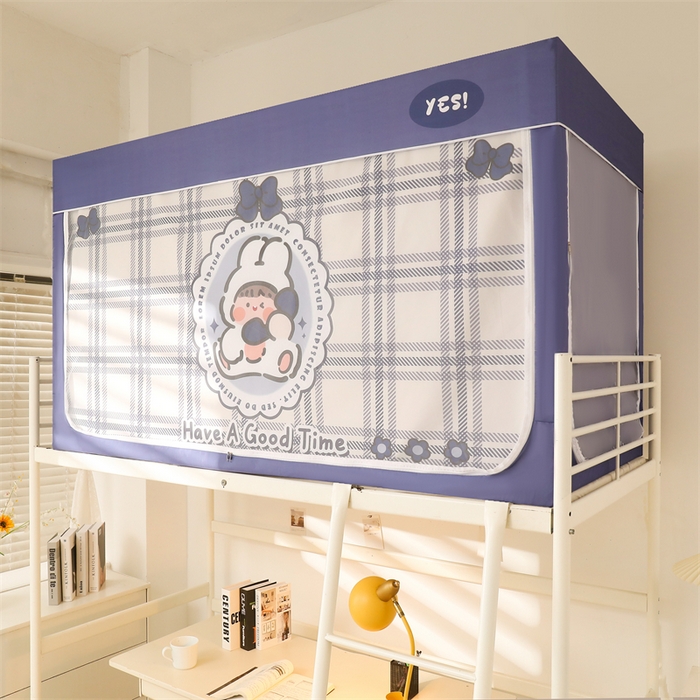 91家纺网 家纺一手货源 找家纺 卓尔居 2025新款学生遮光床帘涂层包边卡通系列 奶糖兔