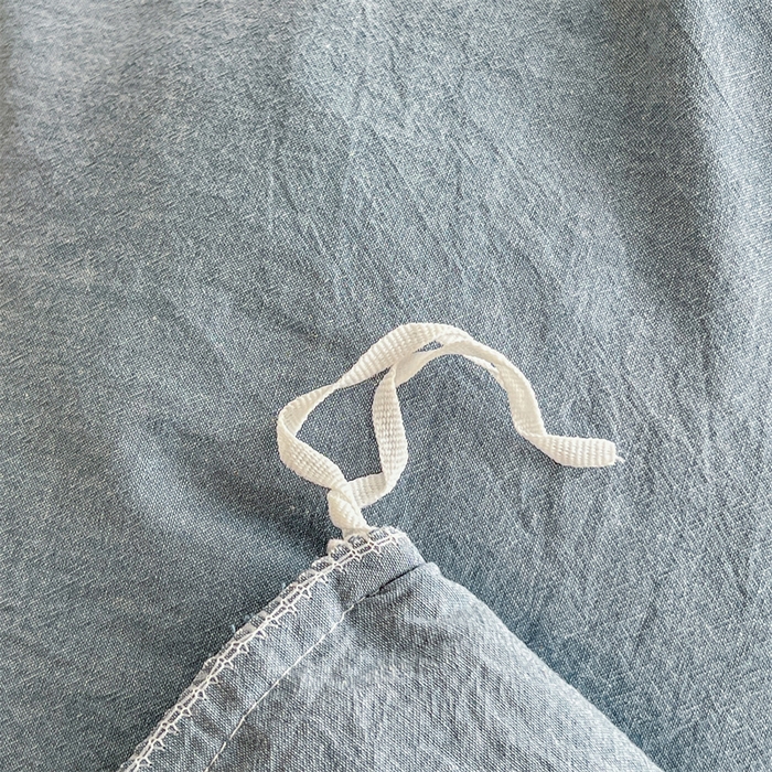 91家纺网 家纺一手货源 找家纺 糯米猪家纺 2024新款全棉水洗棉床裙四件套 天空蓝