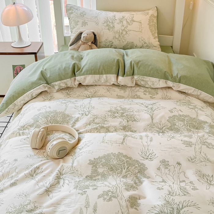 91家纺网 家纺一手货源 找家纺 雅居纺 2024新款全棉印花学生季套件 奇遇森林