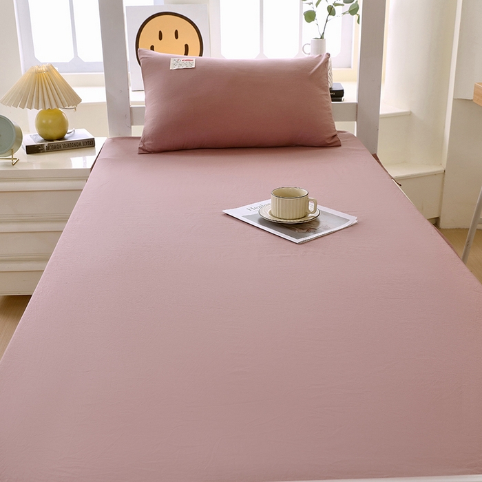 91家纺网 家纺一手货源 找家纺 雨彤家纺 2024新款A类云朵棉纯色学生宿舍床单 深豆沙