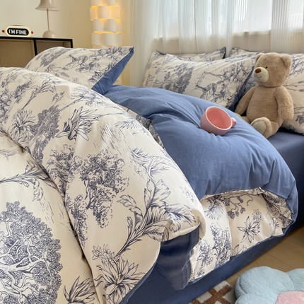 雅居纺 2024新款全棉印花四件套 妙语花香