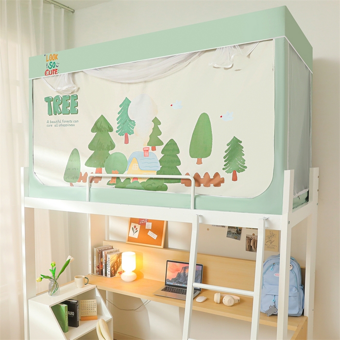 91家纺网 家纺一手货源 找家纺 卓尔居 2025新款学生遮光床帘涂层包边卡通系列 森林