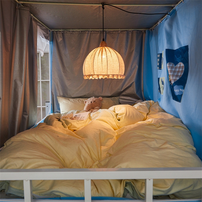 91家纺网 家纺一手货源 找家纺 卓尔居 2025新款学生遮光床帘涂层花边卡通系列 卡通小动物