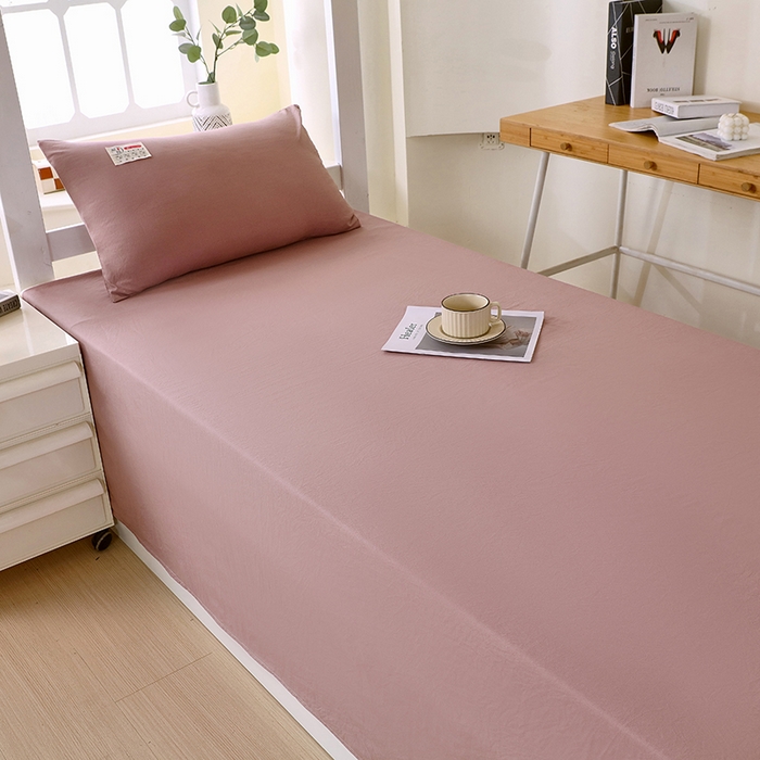 91家纺网 家纺一手货源 找家纺 雨彤家纺 2024新款A类云朵棉纯色学生宿舍床单 深豆沙