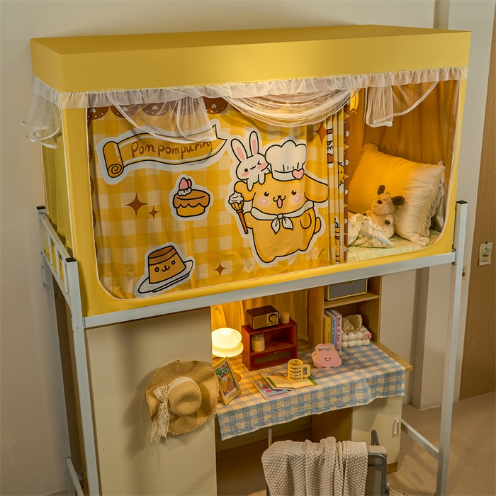 91家纺网 家纺一手货源 找家纺 卓尔居 2025新款学生遮光床帘涂层包边卡通IP系列 布丁狗