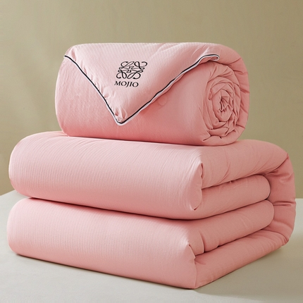 一加一 2025新款黑边立体刺绣大豆子母被 豆沙