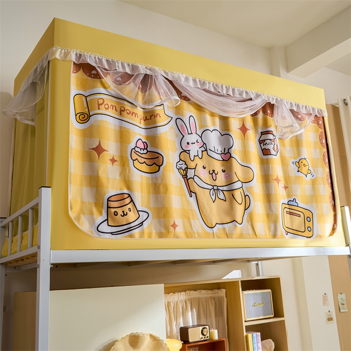 91家纺网 家纺一手货源 找家纺 卓尔居 2025新款学生遮光床帘涂层包边卡通IP系列 布丁狗