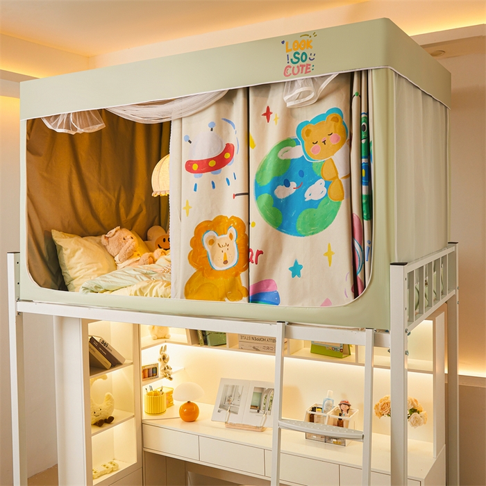 91家纺网 家纺一手货源 找家纺 卓尔居 2025新款学生遮光床帘涂层包边卡通系列 万物