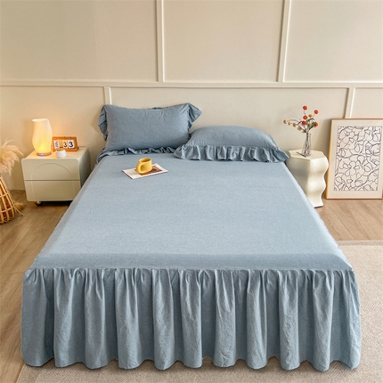 91家纺网 家纺一手货源 找家纺 （总）糯米猪家纺 2024新款全棉水洗棉床裙