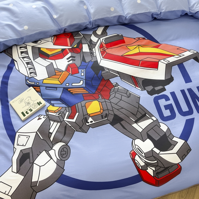 91家纺网 家纺一手货源 找家纺 孩子王 2025新款亲肤活性大版纯棉专版太空人卡通学生儿童宿舍四件套系列 钢铁侠