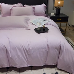 91家纺网 家纺一手货源 找家纺 雲归梦 2024新款全棉提花活性高支密轻奢四件套 细条纹-优雅紫