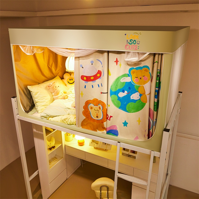 91家纺网 家纺一手货源 找家纺 卓尔居 2025新款学生遮光床帘涂层包边卡通系列 万物