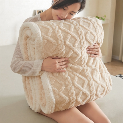 91家纺网 家纺一手货源 找家纺 （总）鑫顺欣 2025新款直播塔芙绒+羊羔绒双面毛毯毯子