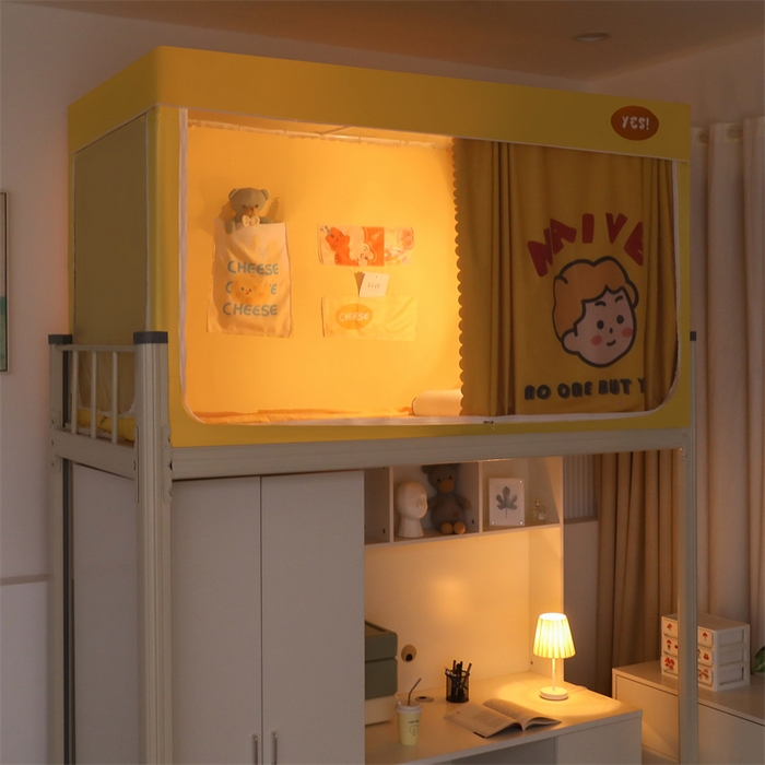 91家纺网 家纺一手货源 找家纺 卓尔居 2025新款学生遮光床帘涂层包边卡通系列 美式男孩