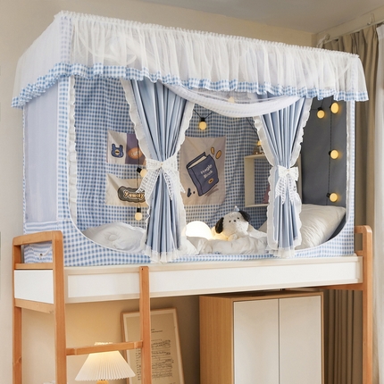 91家纺网 家纺一手货源 找家纺 （总）夏彩 2025新款学生宿舍拉链三开门防蚊防尘强遮光蚊帐-88605