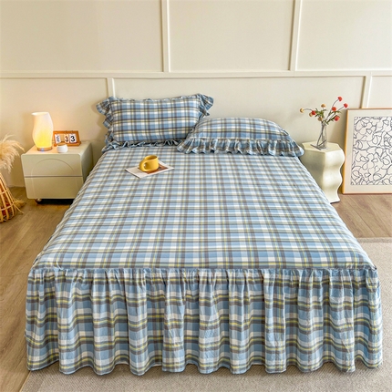 91家纺网 家纺一手货源 找家纺 （总）糯米猪家纺 2024新款全棉水洗棉床裙