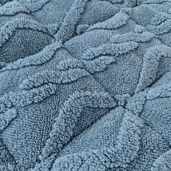 91家纺网 家纺一手货源 找家纺 米柳家纺 2024新款塔芙绒夹棉垫子 蓝色