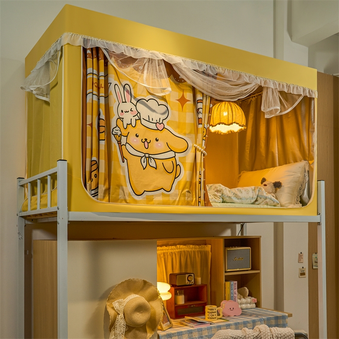 91家纺网 家纺一手货源 找家纺 卓尔居 2025新款学生遮光床帘涂层包边卡通IP系列 布丁狗