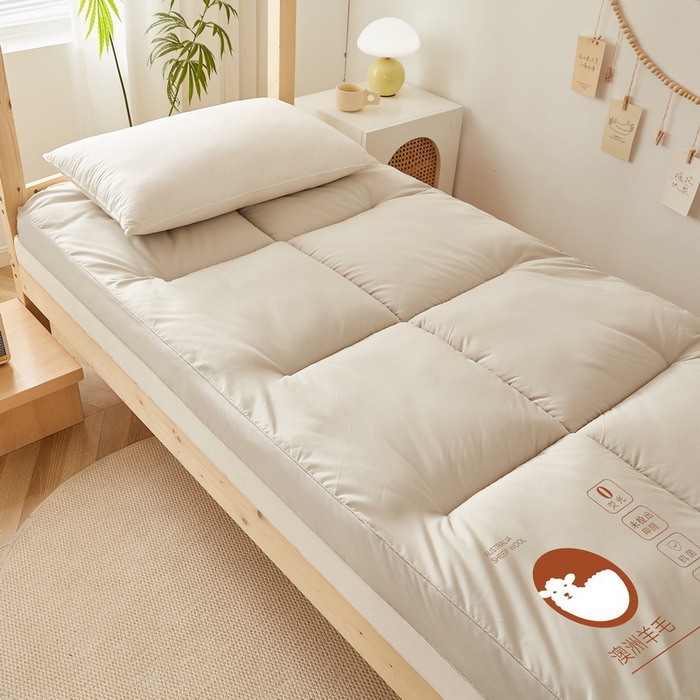 91家纺网 家纺一手货源 找家纺 卡派 2024新款羊毛立体软床垫单人床 灰色