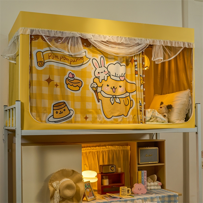 91家纺网 家纺一手货源 找家纺 卓尔居 2025新款学生遮光床帘涂层包边卡通IP系列 布丁狗