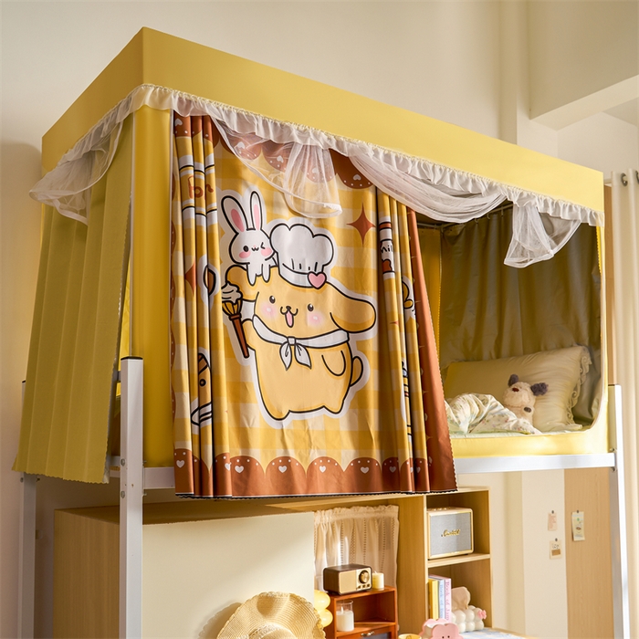 91家纺网 家纺一手货源 找家纺 卓尔居 2025新款学生遮光床帘涂层包边卡通IP系列 布丁狗
