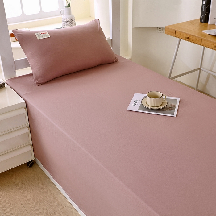 91家纺网 家纺一手货源 找家纺 雨彤家纺 2024新款A类云朵棉纯色学生宿舍床单 深豆沙