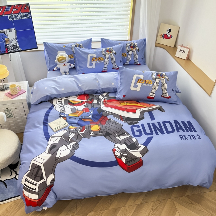 91家纺网 家纺一手货源 找家纺 孩子王 2025新款亲肤活性大版纯棉专版太空人卡通学生儿童宿舍四件套系列 钢铁侠