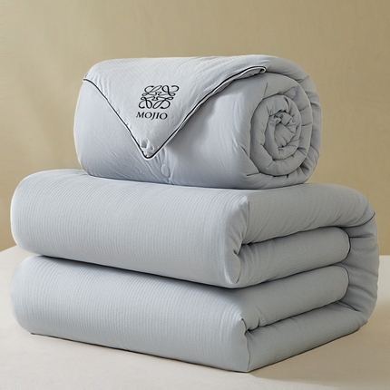 一加一 2025新款黑边立体刺绣大豆子母被 银灰