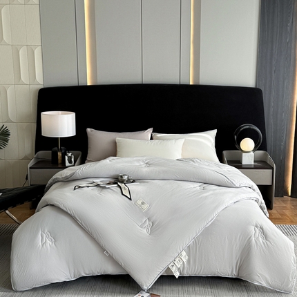 91家纺网 家纺一手货源 找家纺 一加一 2025新款提花立体贴标大豆子母被 灰色