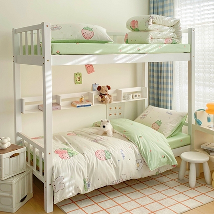 91家纺网 家纺一手货源 找家纺 倾慕家纺 2024新款清新风纯棉印花学生套件系列 兔可儿