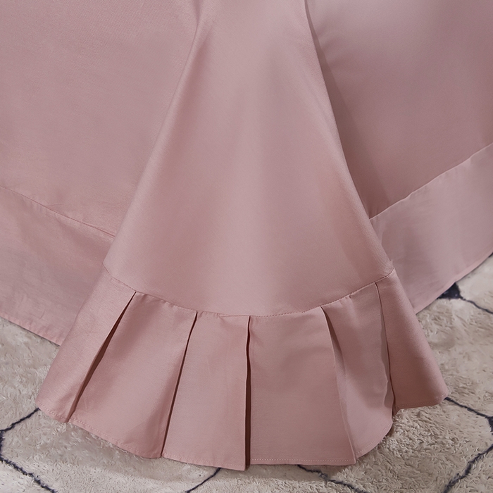 91家纺网 家纺一手货源 找家纺 雲归梦 2024新款全棉提花活性高支密轻奢四件套 曲线格-樱花粉