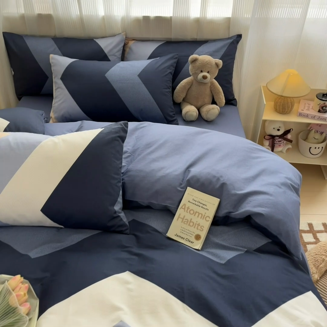 91家纺网 家纺一手货源 找家纺 雅居纺 2024新款全棉印花四件套 时尚潮流