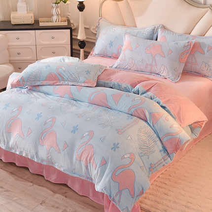 91家纺网 家纺一手货源 找家纺 （总）磨毛世家家纺 2025高克重防静电水晶绒雕花绒宝宝绒印花单品被套