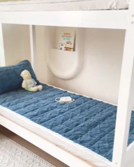 91家纺网 家纺一手货源 找家纺 米柳家纺 2024新款塔芙绒夹棉垫子 蓝色