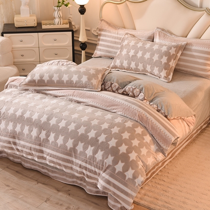 91家纺网 家纺一手货源 找家纺 （总）磨毛世家家纺 2025高克重防静电水晶绒雕花绒宝宝绒印花单品被套