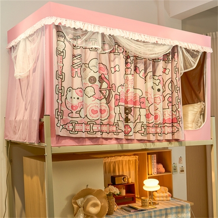 91家纺网 家纺一手货源 找家纺 （总）卓尔居 2025新款学生蚊帐遮光床帘涂层花边卡通系列