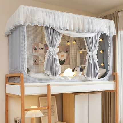 91家纺网 家纺一手货源 找家纺 （总）夏彩 2025新款学生宿舍拉链三开门防蚊防尘强遮光蚊帐-88605