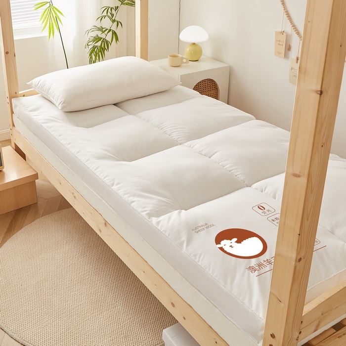 91家纺网 家纺一手货源 找家纺 卡派 2024新款羊毛立体软床垫单人床 白色