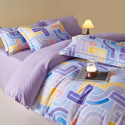 91家纺网 家纺一手货源 找家纺 （总）格里芬家纺 2025新款抽象彩绘全棉加厚磨毛纯棉印花四件套