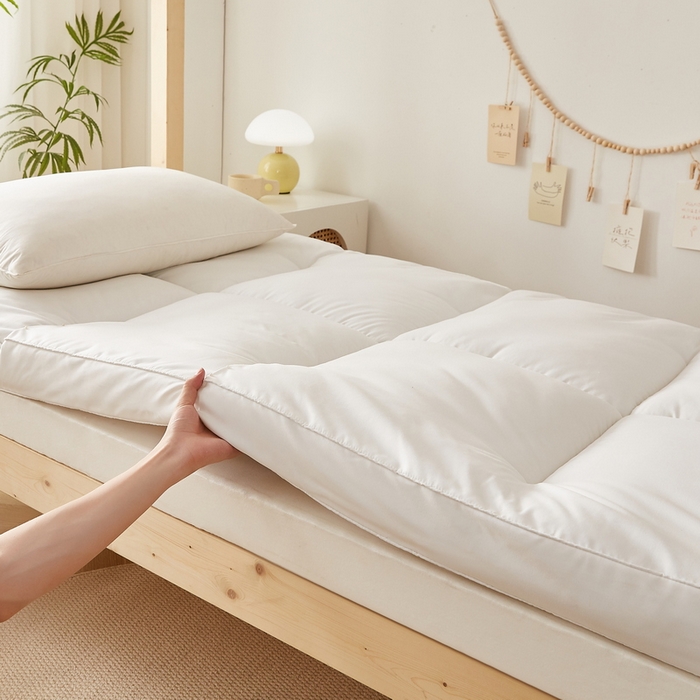 91家纺网 家纺一手货源 找家纺 卡派 2024新款羊毛立体软床垫单人床 白色