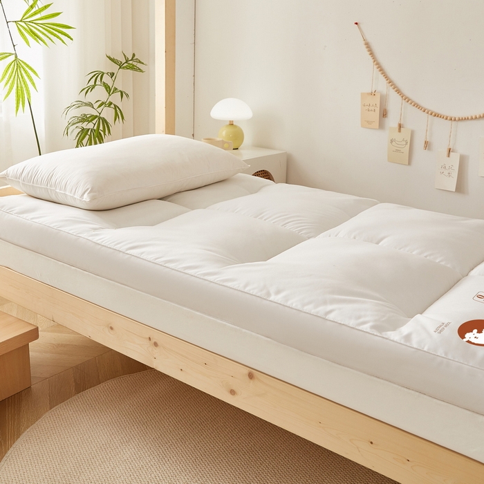 91家纺网 家纺一手货源 找家纺 卡派 2024新款羊毛立体软床垫单人床 白色