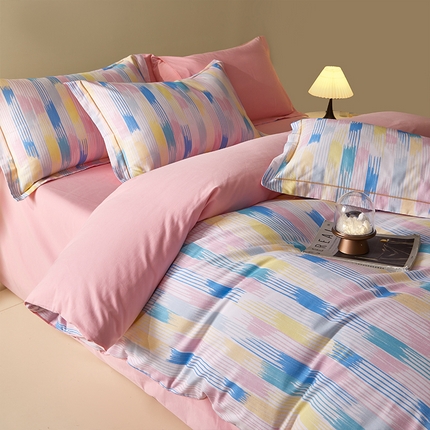 91家纺网 家纺一手货源 找家纺 （总）格里芬家纺 2025新款抽象彩绘全棉加厚磨毛纯棉印花四件套