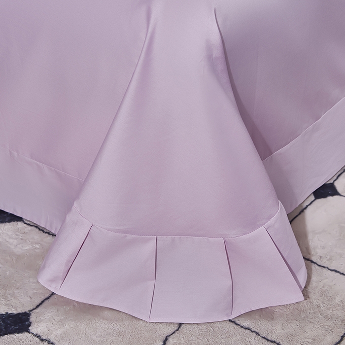 91家纺网 家纺一手货源 找家纺 雲归梦 2024新款全棉提花活性高支密轻奢四件套 细条纹-优雅紫