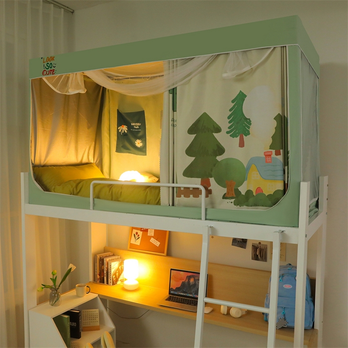 91家纺网 家纺一手货源 找家纺 卓尔居 2025新款学生遮光床帘涂层包边卡通系列 森林