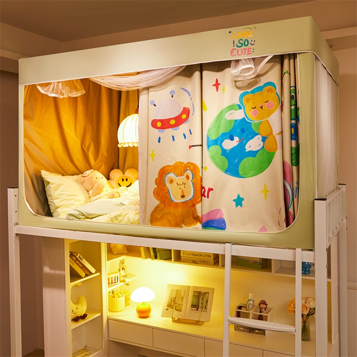 91家纺网 家纺一手货源 找家纺 卓尔居 2025新款学生遮光床帘涂层包边卡通系列 万物