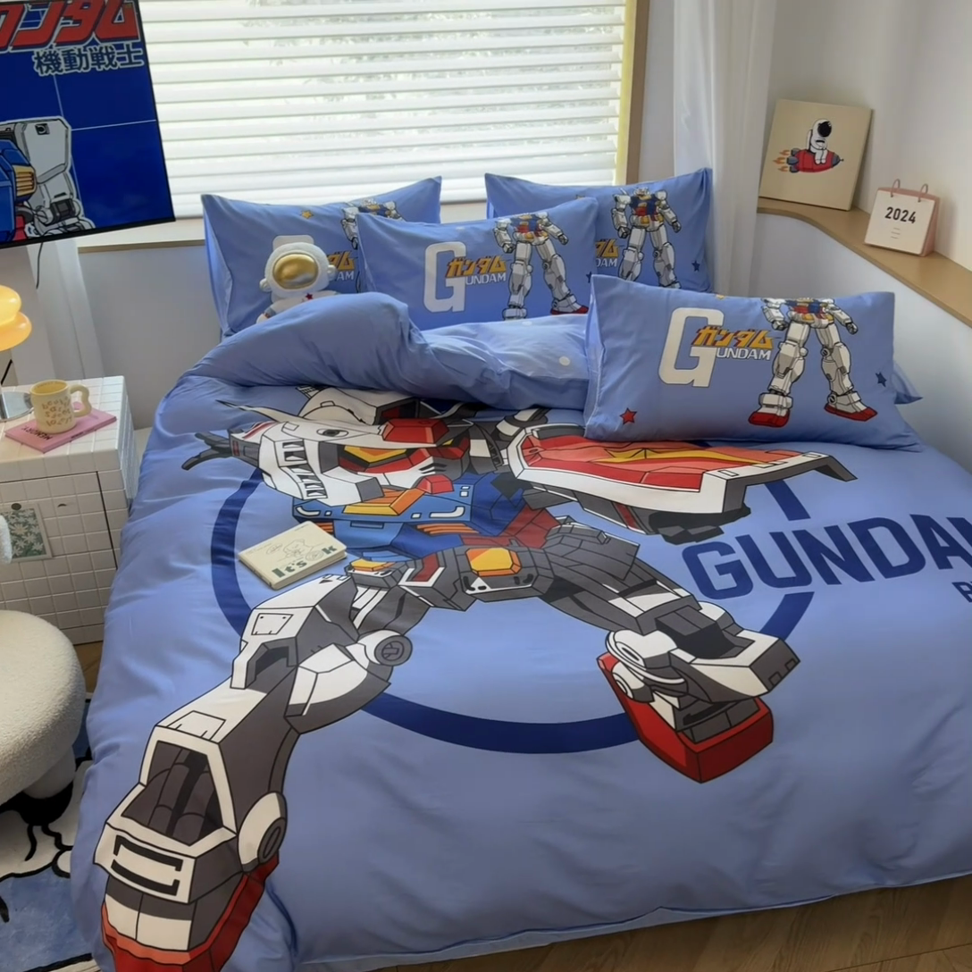 91家纺网 家纺一手货源 找家纺 孩子王 2025新款亲肤活性大版纯棉专版太空人卡通学生儿童宿舍四件套系列 钢铁侠