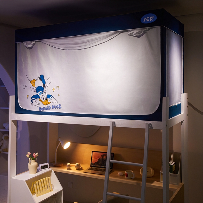 91家纺网 家纺一手货源 找家纺 卓尔居 2025新款学生遮光床帘涂层包边卡通系列 唐老鸭