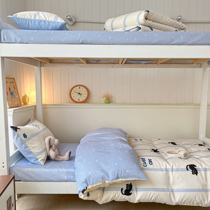 91家纺网 家纺一手货源 找家纺 雅居纺 2024新款全棉印花学生季套件 可爱小猫