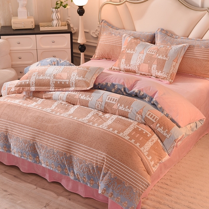 91家纺网 家纺一手货源 找家纺 （总）磨毛世家家纺 2025高克重防静电水晶绒雕花绒宝宝绒印花单品被套